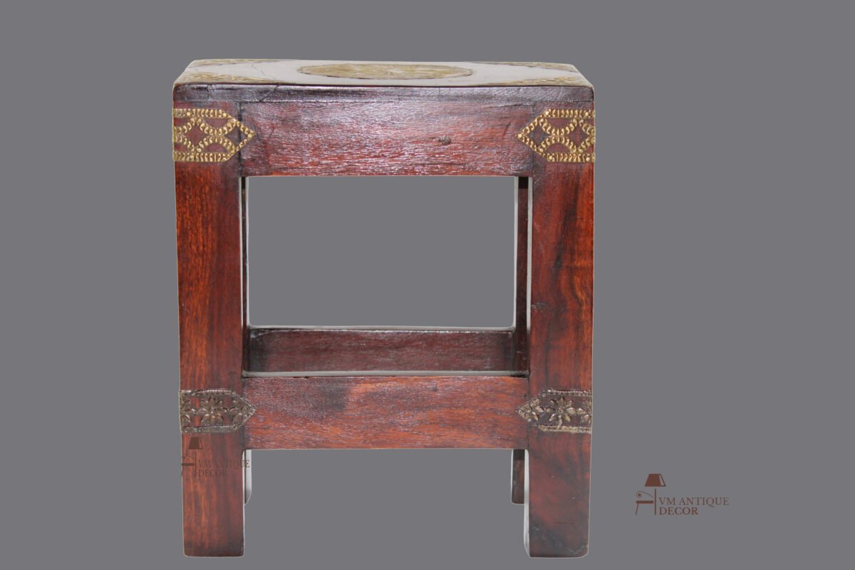 Indian Handmade Brass Wood Side Nesting Stool Decor Antique Bedside Stool ,Indian kids Stool,Side Table Nightstand Beautifull Coffee Table