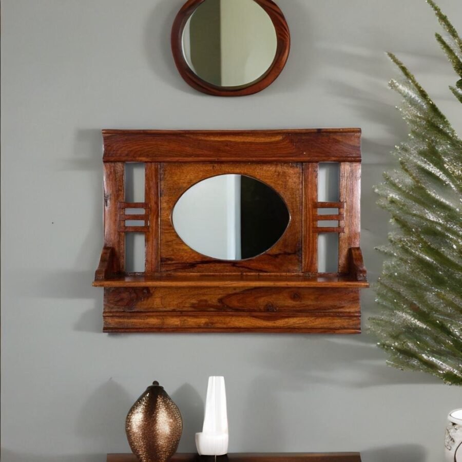 wooden wall mirror decor, bedroom mirror frame