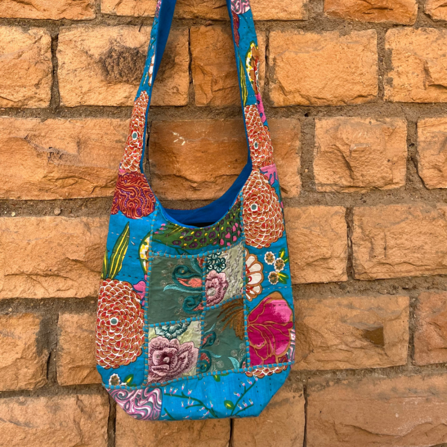 embroidered sling bag