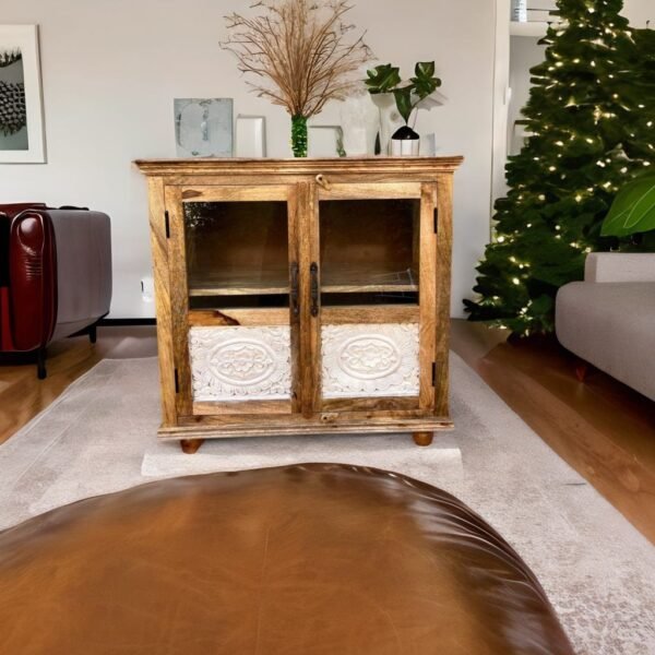 solid wood bedside table, wood storage cabinet
