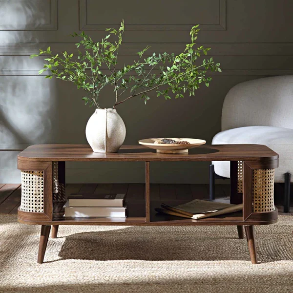 carved wood coffee table