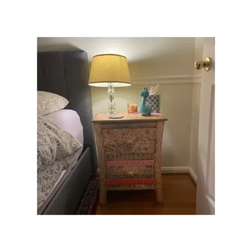 Wooden Handmade Painted Bedside Chest Table photo review